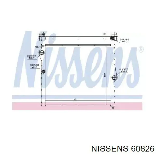 60826 Nissens radiador refrigeración del motor