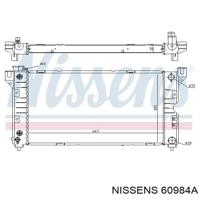 60984A Nissens radiador refrigeración del motor