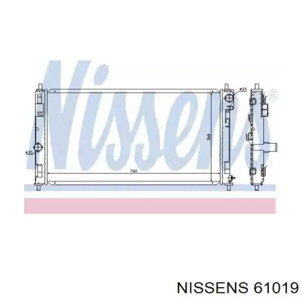 61019 Nissens Refrigeración del motor