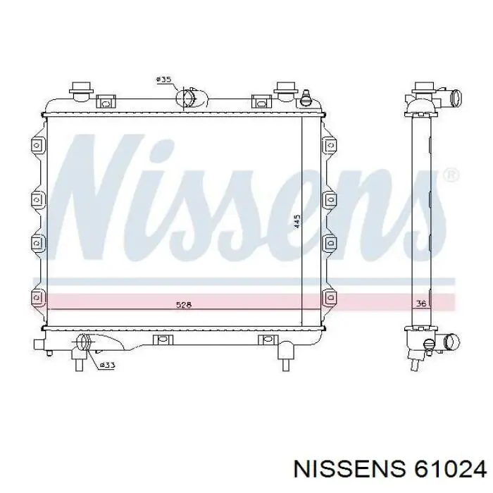 61024 Nissens radiador