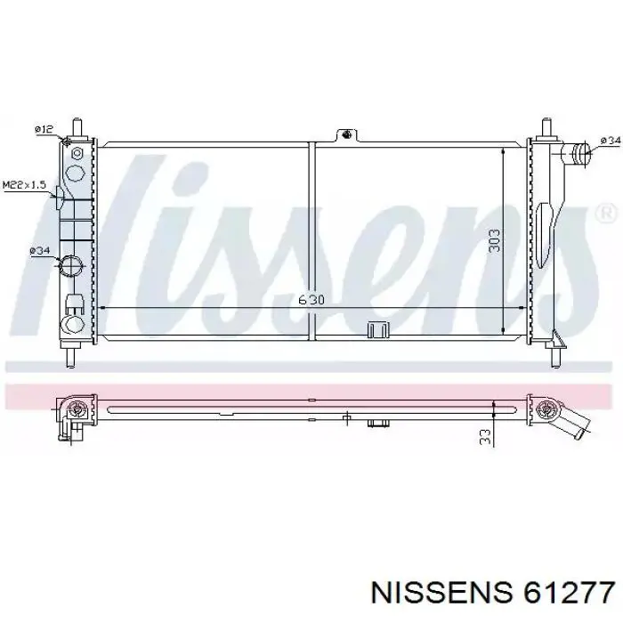 61277 Nissens Refrigeración del motor