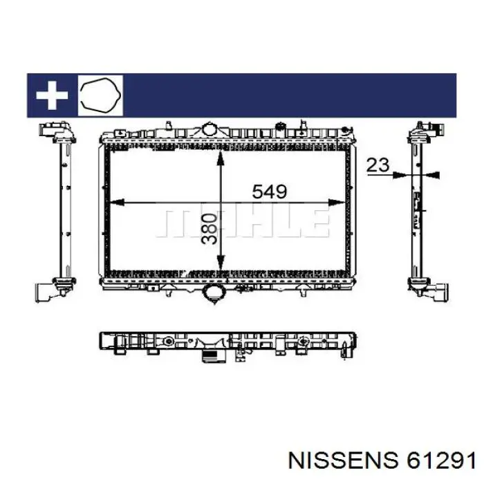 61291 Nissens radiador refrigeración del motor