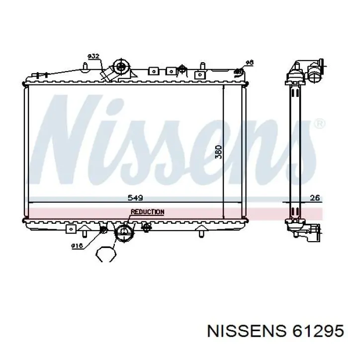 61295 Nissens radiador refrigeración del motor