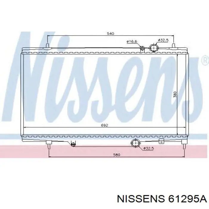 61295A Nissens radiador refrigeración del motor