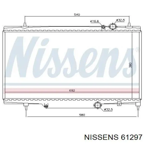 61297 Nissens radiador refrigeración del motor