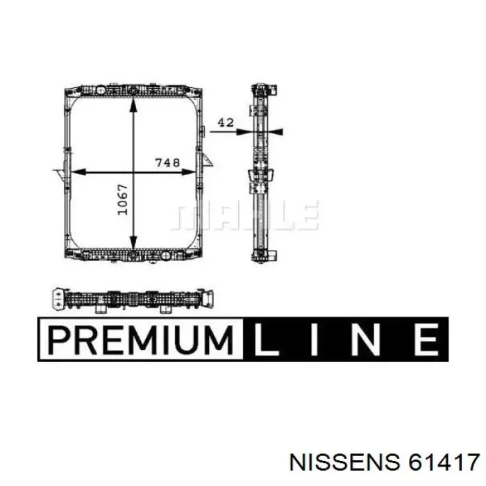 61417 Nissens radiador refrigeración del motor