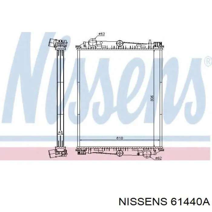 61440A Nissens radiador refrigeración del motor