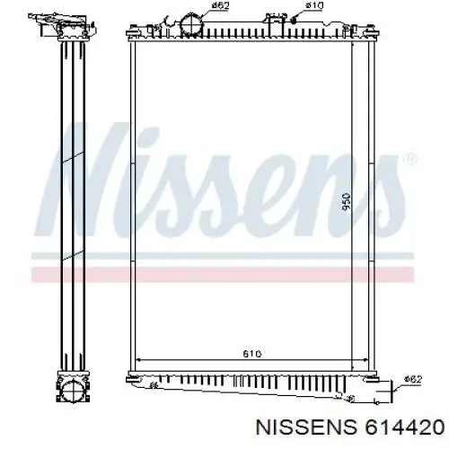 614420 Nissens radiador refrigeración del motor