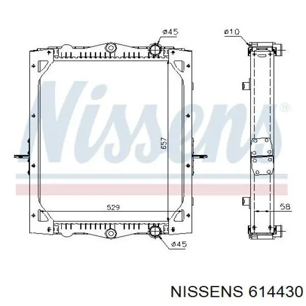 614430 Nissens radiador refrigeración del motor