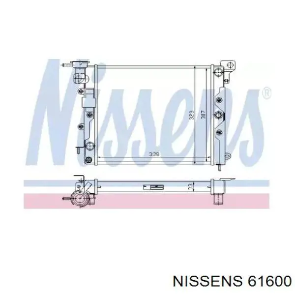 Radiador 61600 Nissens