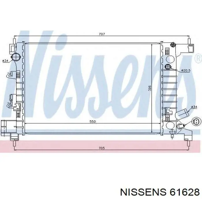 Água radiador Nissens 61628 precio, desde 86,16 EUR