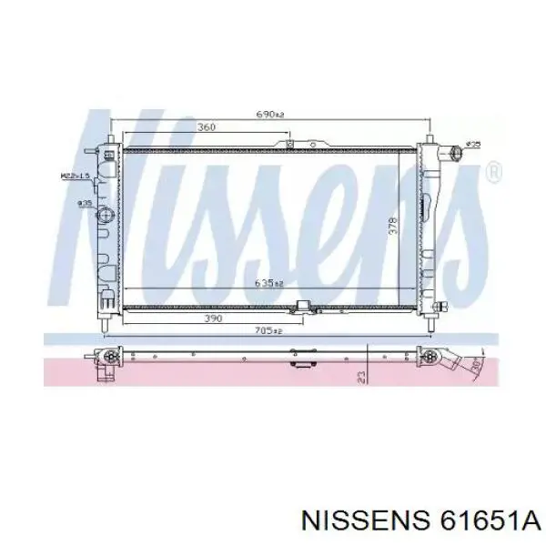 61651A Nissens radiador refrigeración del motor