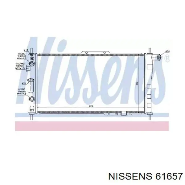 Água radiador Nissens 61657 precio, desde 85,65 EUR