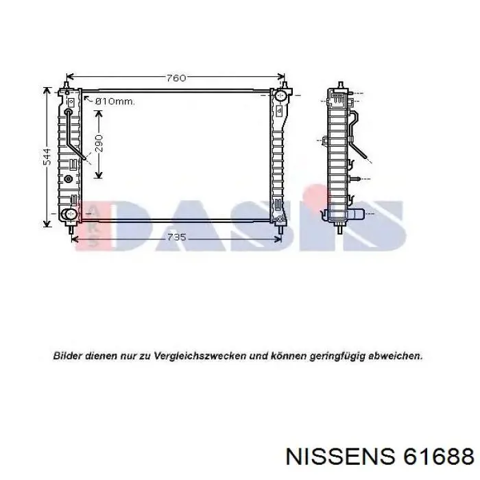 Comprar 61688 Nissens Radiador de auto