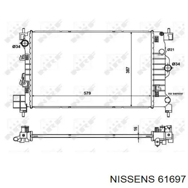 61697 Nissens Refrigeración del motor