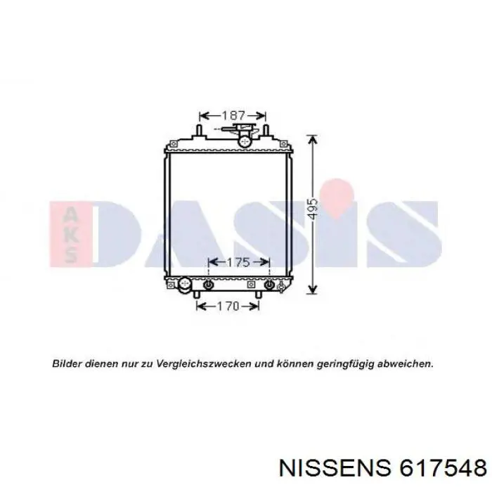 617548 Nissens radiador refrigeración del motor