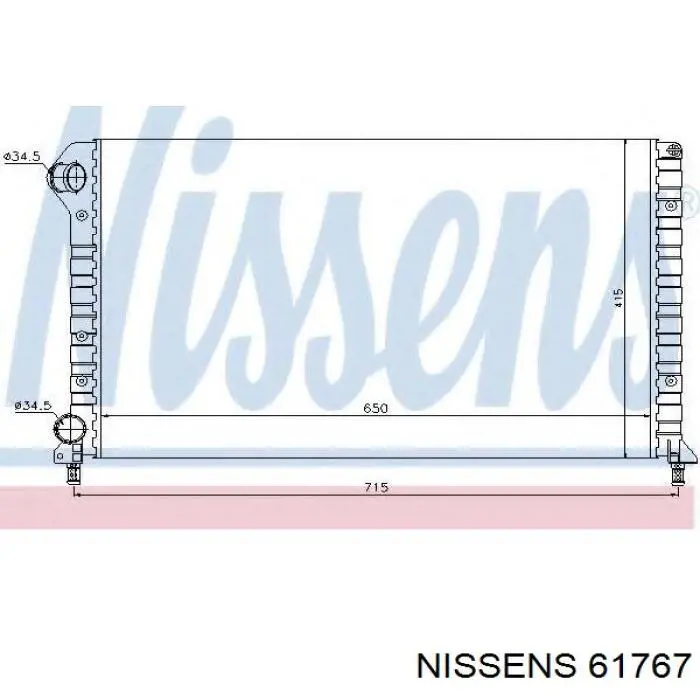 Radiador de água Nissens 61767