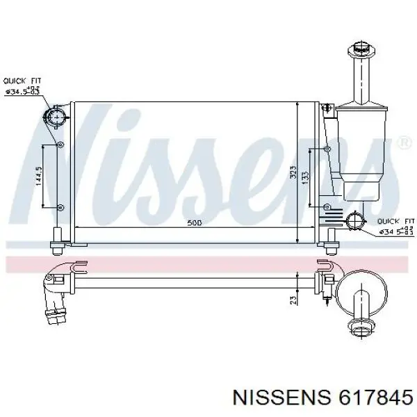 617845 Nissens radiador refrigeración del motor