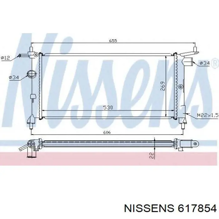 Água radiador Nissens 617854 precio, desde 84,39 EUR