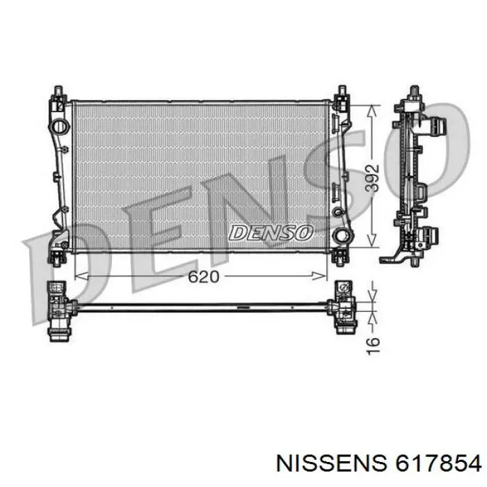 617854 Nissens radiador refrigeración del motor