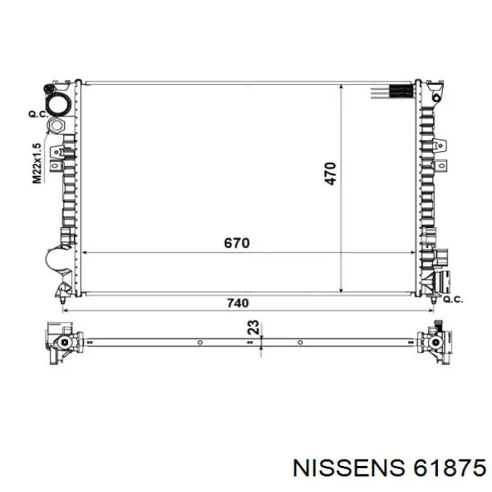61875 Nissens radiador