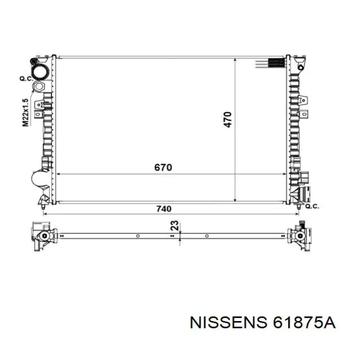 61875A Nissens radiador