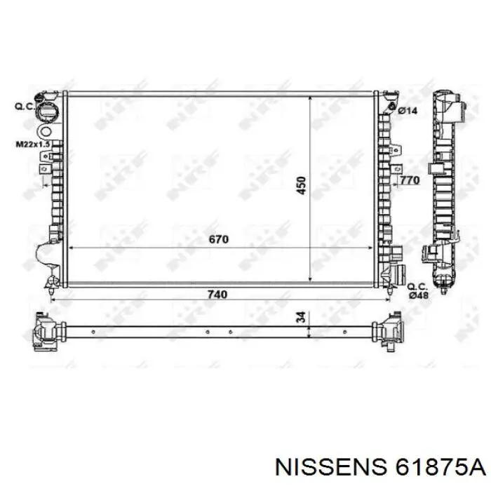 61875A Nissens Refrigeración del motor