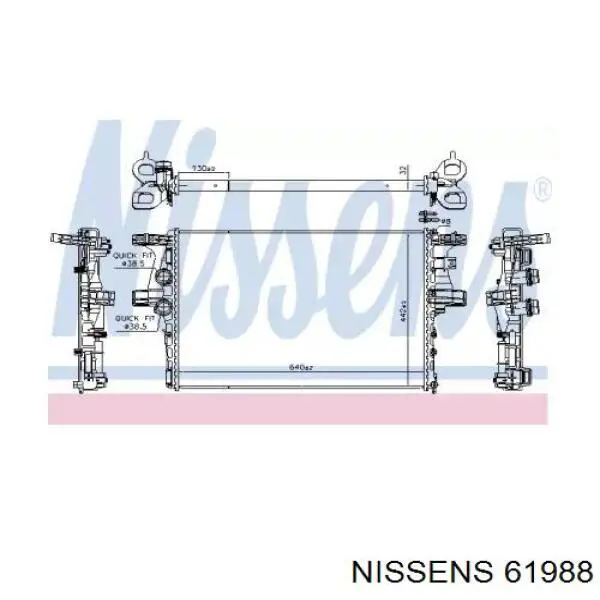 Água radiador Nissens 61988 precio, desde 157,83 EUR