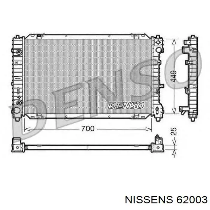 Radiador de água Nissens 62003