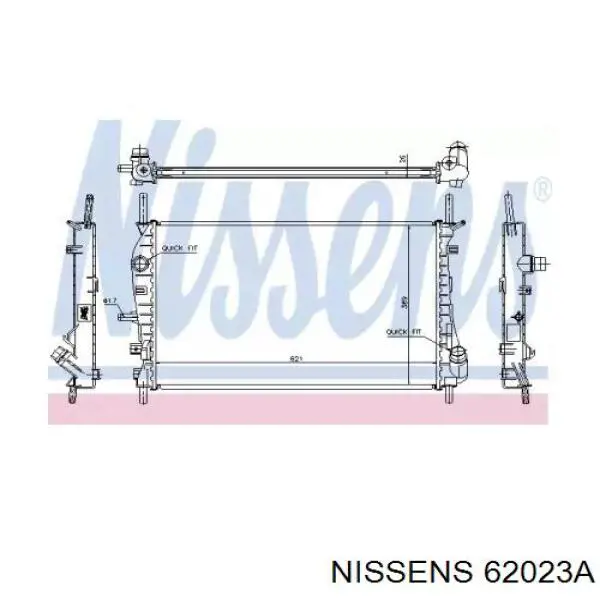 62023A Nissens radiador refrigeración del motor