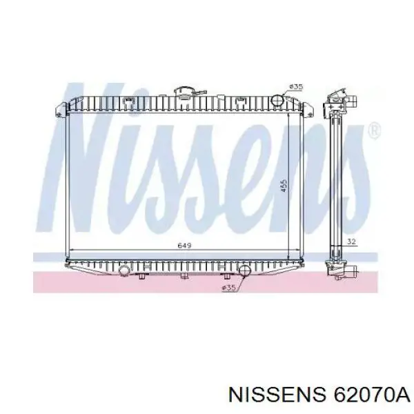 62070A Nissens radiador refrigeración del motor