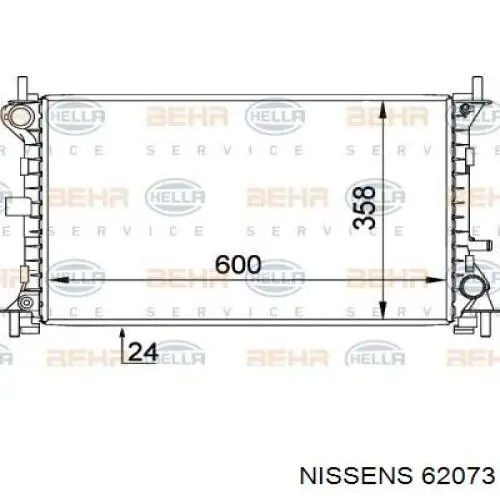 62073 Nissens radiador refrigeración del motor