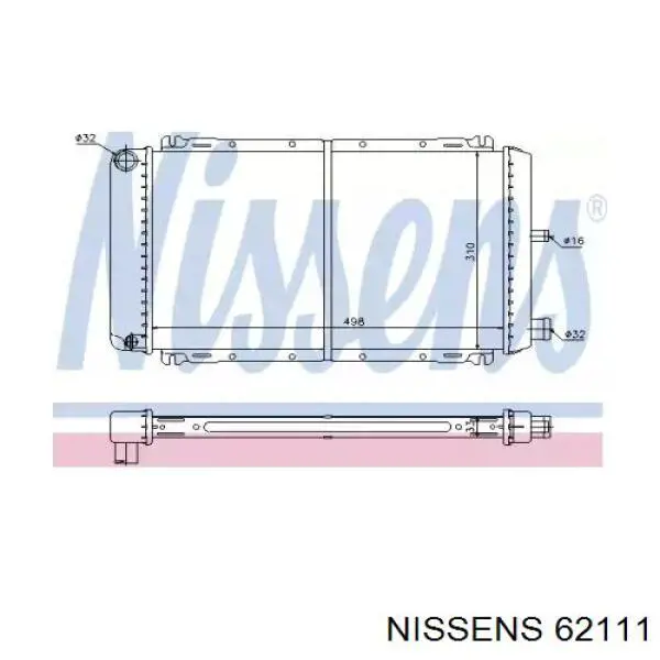 Radiador 62111 Nissens