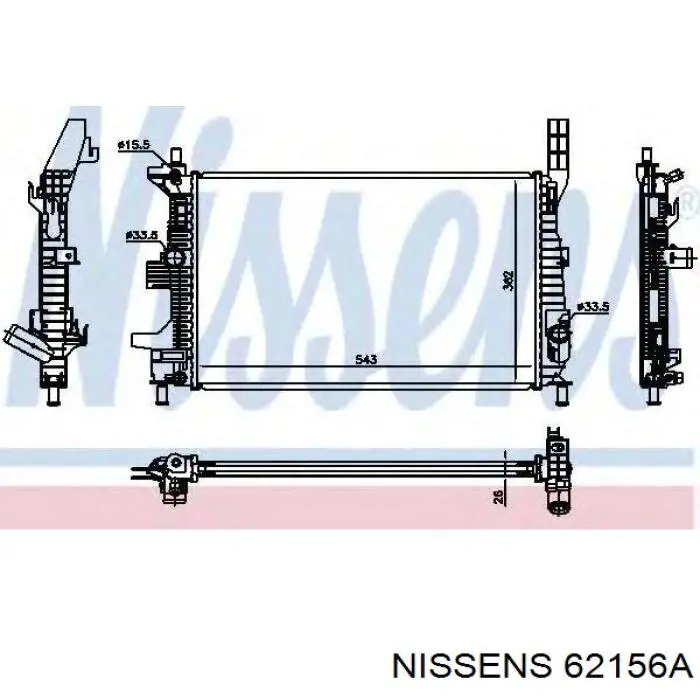 62156A Nissens radiador