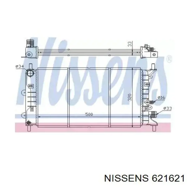 Água radiador Nissens 621621 precio, desde 68,24 EUR