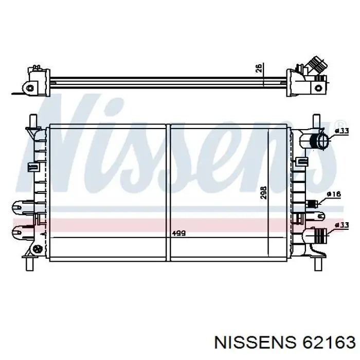 62163 Nissens Refrigeración del motor