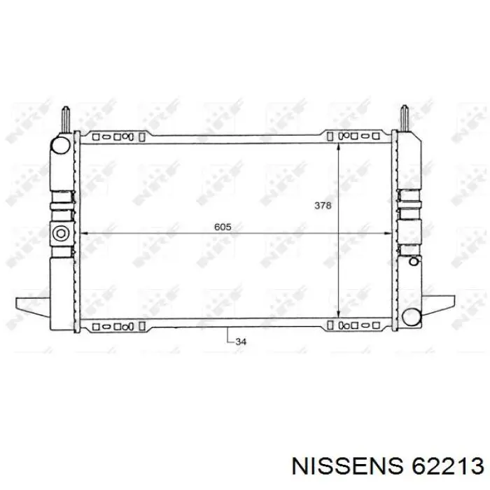 62213 Nissens radiador refrigeración del motor