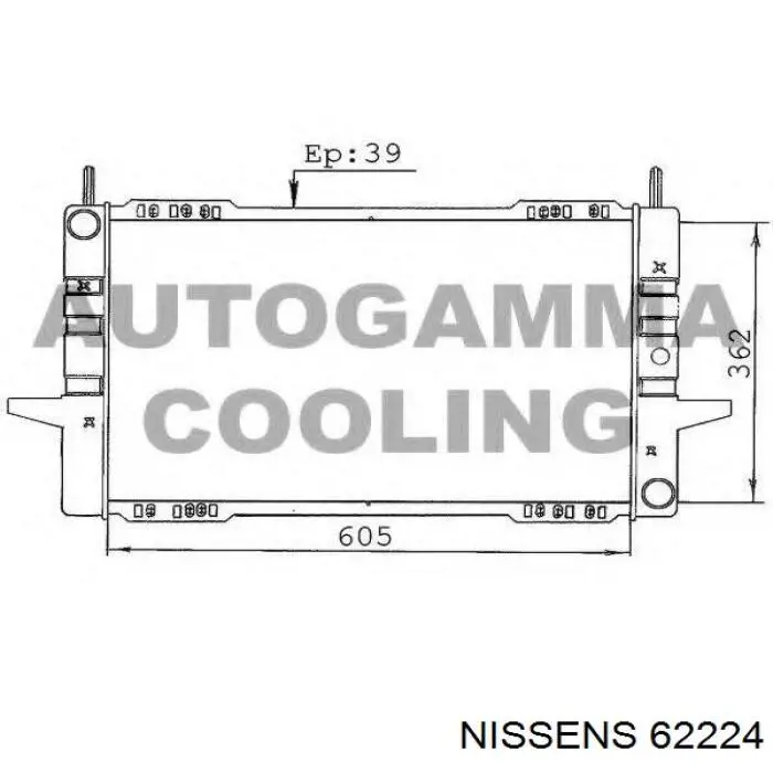 62224 Nissens radiador refrigeración del motor