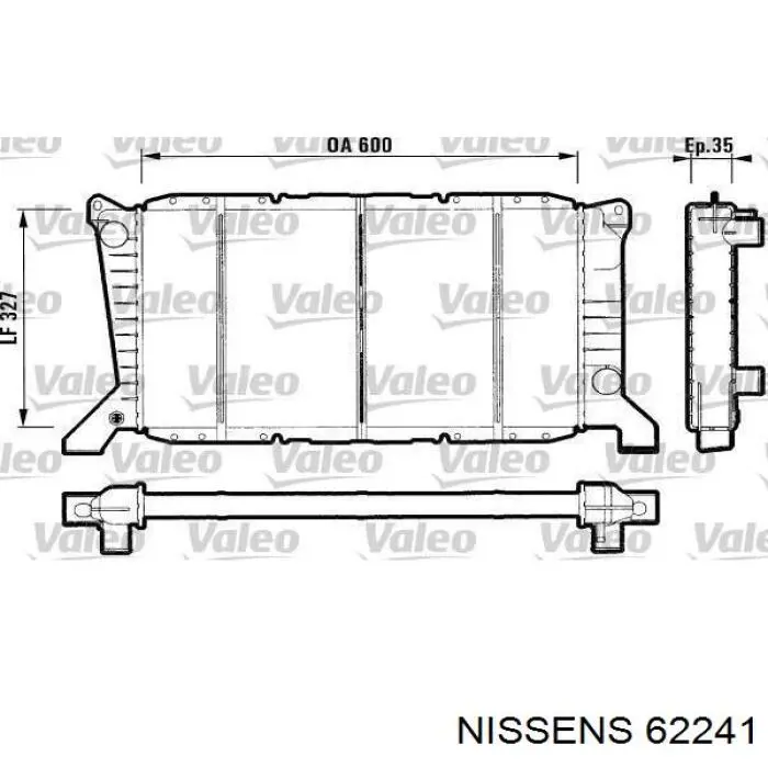 62241 Nissens radiador refrigeración del motor