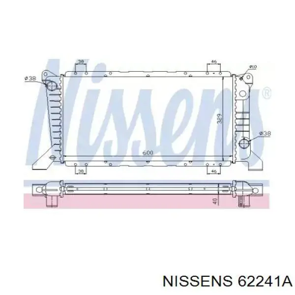 62241A Nissens radiador refrigeración del motor