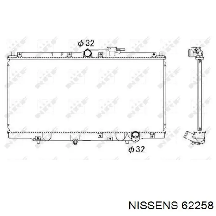 62258 Nissens radiador refrigeración del motor