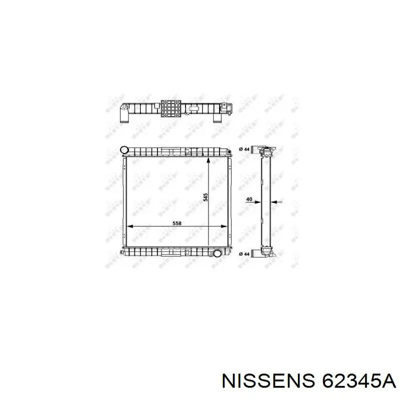 62345A Nissens radiador refrigeración del motor