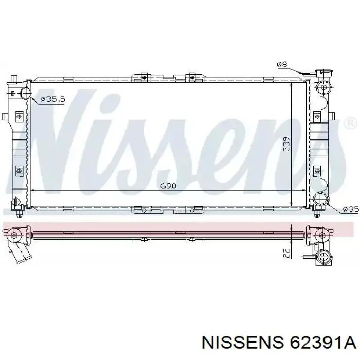 62391A Nissens radiador refrigeración del motor