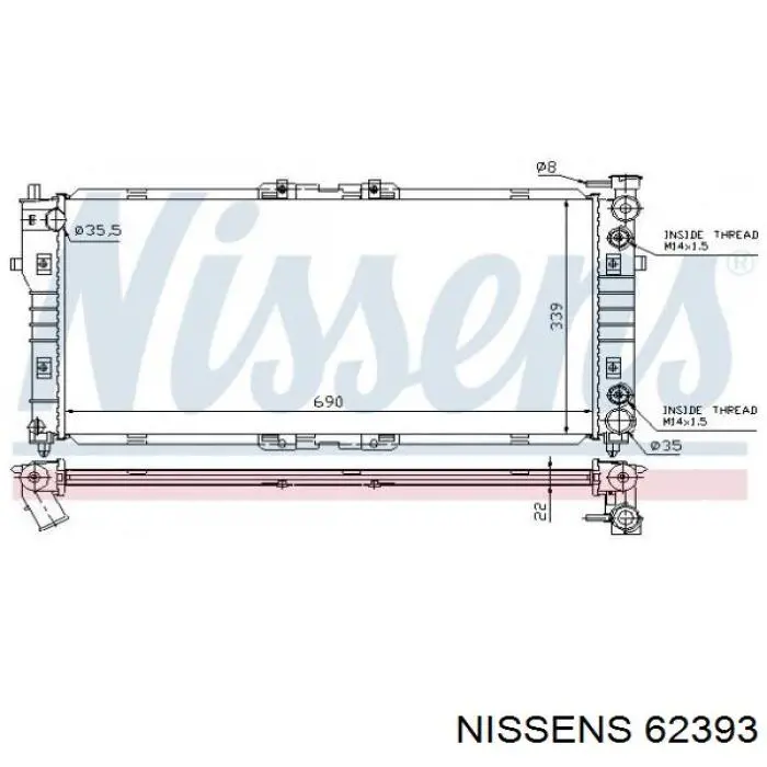Água radiador Nissens 62393 precio, desde 120,65 EUR