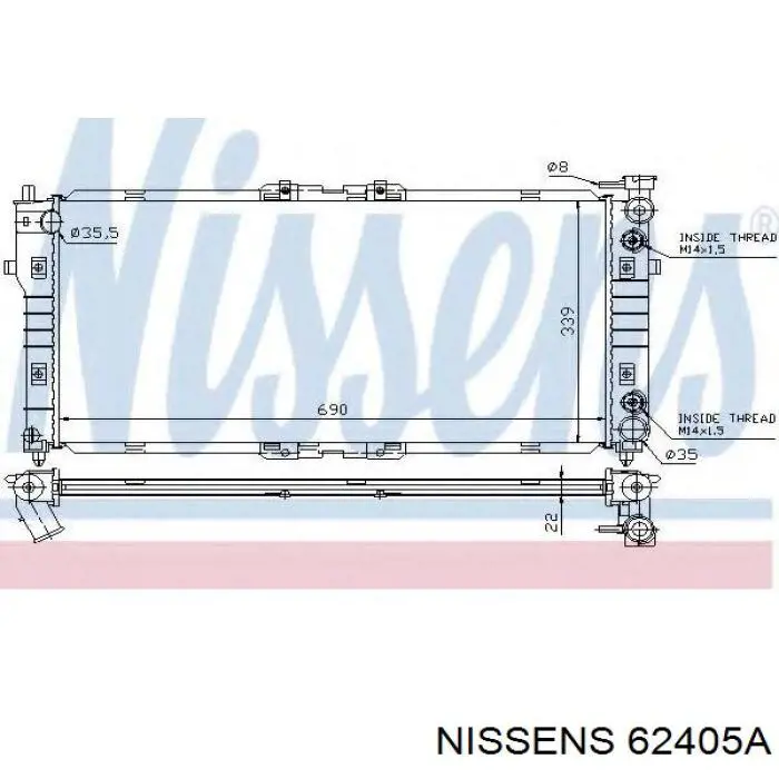62405A Nissens Refrigeración del motor