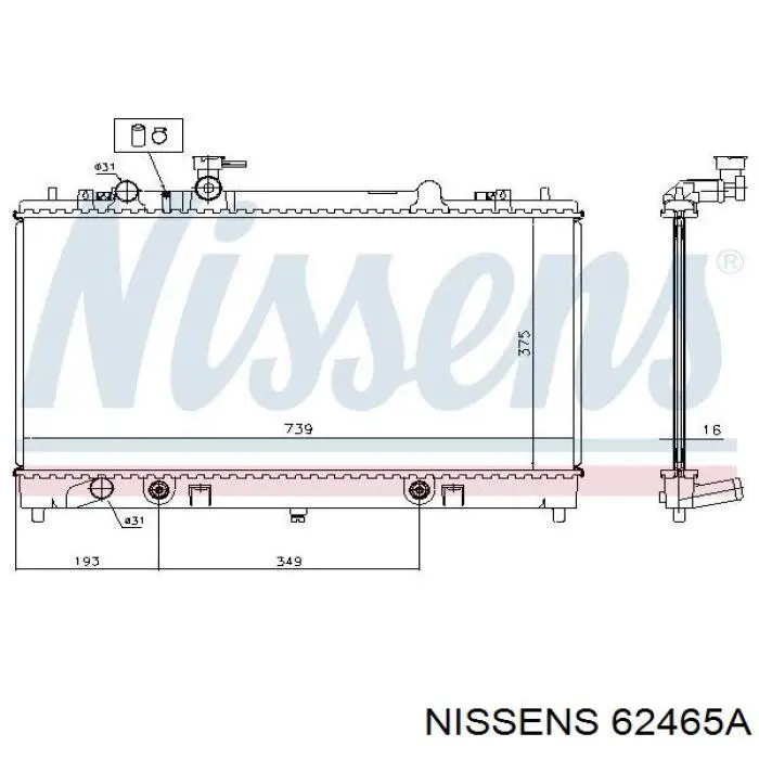 Água radiador Nissens 62465A precio, desde 120,91 EUR