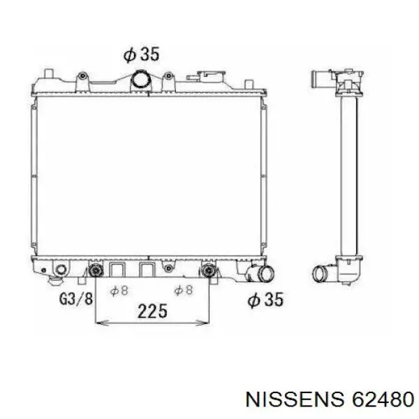 62480 Nissens radiador refrigeración del motor