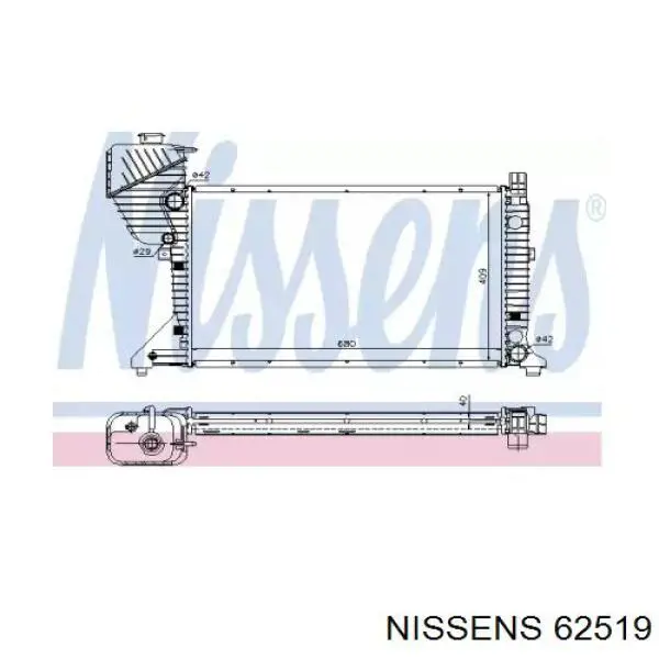 Comprar 62519 Nissens Radiador de auto