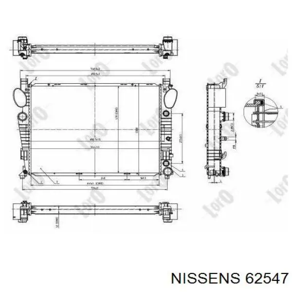 62547 Nissens radiador refrigeración del motor