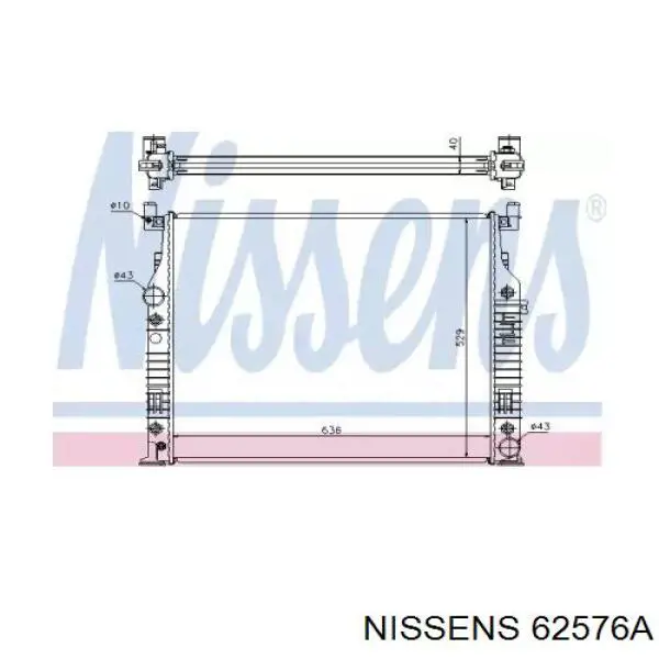 Água radiador Nissens 62576A precio, desde 192,80 EUR